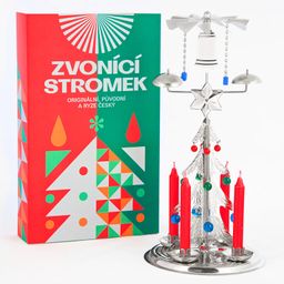 Świecznik choinka z dzwoneczkami (anielski dzwonek) srebrny - galeria #2