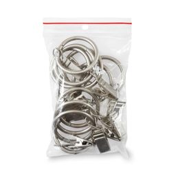 Zestaw metalowe kółka z żabkami do karniszy srebrne 10 szt. - galeria #1