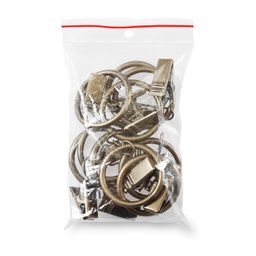 Zestaw metalowe kółka z żabkami do karniszy mosiądz 10 szt. - galeria #1