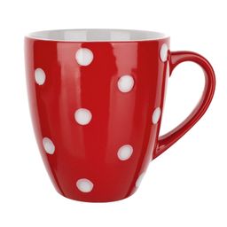 Zestaw ceramicznych kubków KROPKI czerwony 400 ml 2 szt. - galeria #1