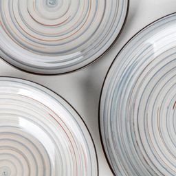 Ceramiczny zestaw obiadowy SPIRAL GREY 30 szt - galeria #2