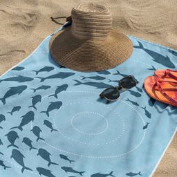 Ręcznik plażowy bawełniany STADO DELFINÓW 90 x 180 cm - galeria #1
