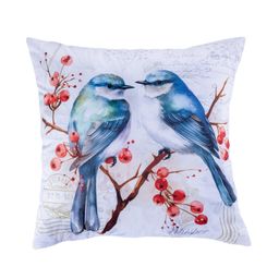 Zestaw 3 poszewek na poduszki ZIMOWE PTASZKI 45 x 45 cm - galeria #1