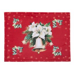 Zestaw 4 podkładek i bieżnika na stół RED POINSETTIA - galeria #3