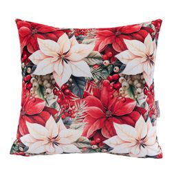Zestaw 3 poszewek na poduszki RED POINSETTIA 45 x 45 cm - galeria #1