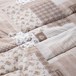 Letni zestaw kołdra i poduszka PATCHWORK, beżowy - galeria #2