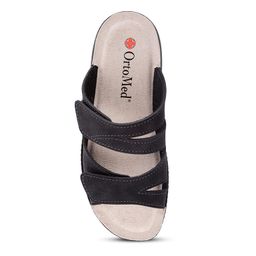 Damskie pantofle ortopedyczne na koturnie czarne - galeria #2