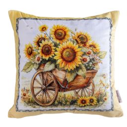 Zestaw 3 poszewek na poduszki SUNFLOWERS 45 x 45 cm - galeria #1