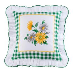 Zestaw 2 poszewek na poduszki z falbanką GERBERA 40 x 40 cm - galeria #1