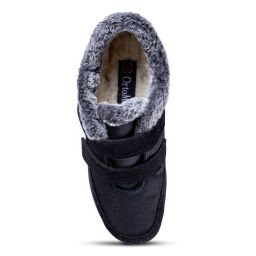 Damskie ocieplane buty ortopedyczne czarno-szare - galeria #2