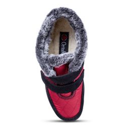 Damskie ocieplane buty ortopedyczne czerwono-szare - galeria #4