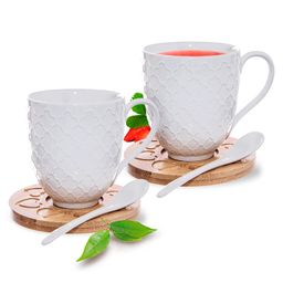 Kubek ze spodkiem i łyżeczką dla dwojga BAMBUS 370 ml