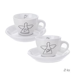 Zestaw filiżanek ze spodkiem ANIOŁ 90 ml 2 szt.