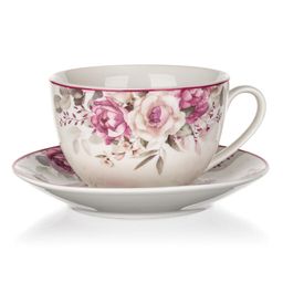 Filiżanka ceramiczna ze spodkiem ROSE 240 ml