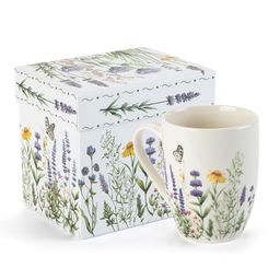 Kubek porcelanowy LAWENDA I MOTYLE w pudełku prezentowym 350 ml