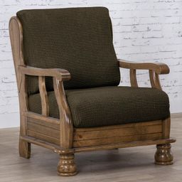 fotel z drewnianymi bokami (sz. 50 - 80 cm)