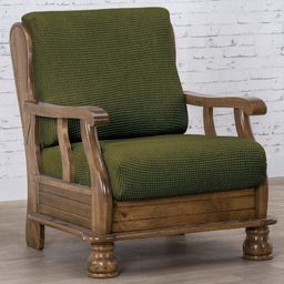 fotel z drewnianymi bokami (sz. 50 - 80 cm)