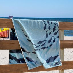 Ręcznik plażowy bawełniany STADO DELFINÓW 90 x 180 cm