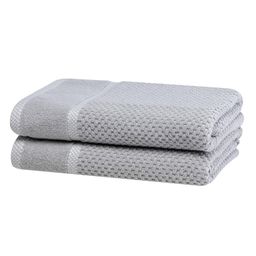Zestaw 2 szt. ręczników kąpielowych frotte MODENA szary 70 x 140 cm