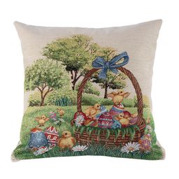 Gobelinowa poszewka na poduszkę KURCZAKI 45 x 45 cm