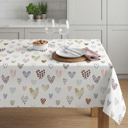 Obrus teflonowy PASTELOWE SERCA 140 x 180 cm