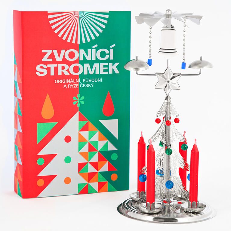 Świecznik choinka z dzwoneczkami (anielski dzwonek) srebrny - galeria #2