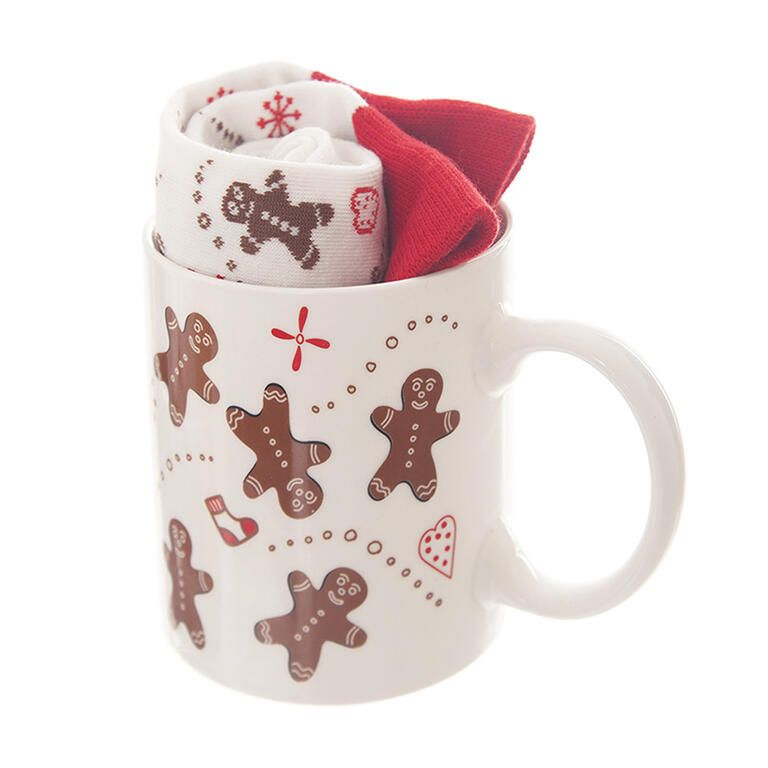 Kubek ceramiczny PIERNICZEK z męskimi skarpetami, 350 ml - galeria #2