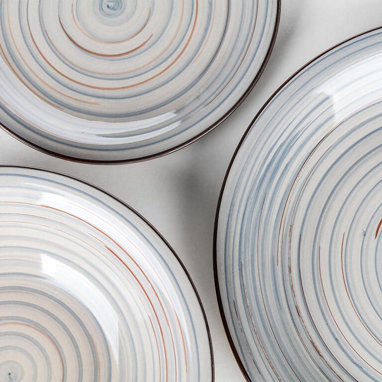 Ceramiczny zestaw obiadowy SPIRAL GREY 30 szt - galeria #2