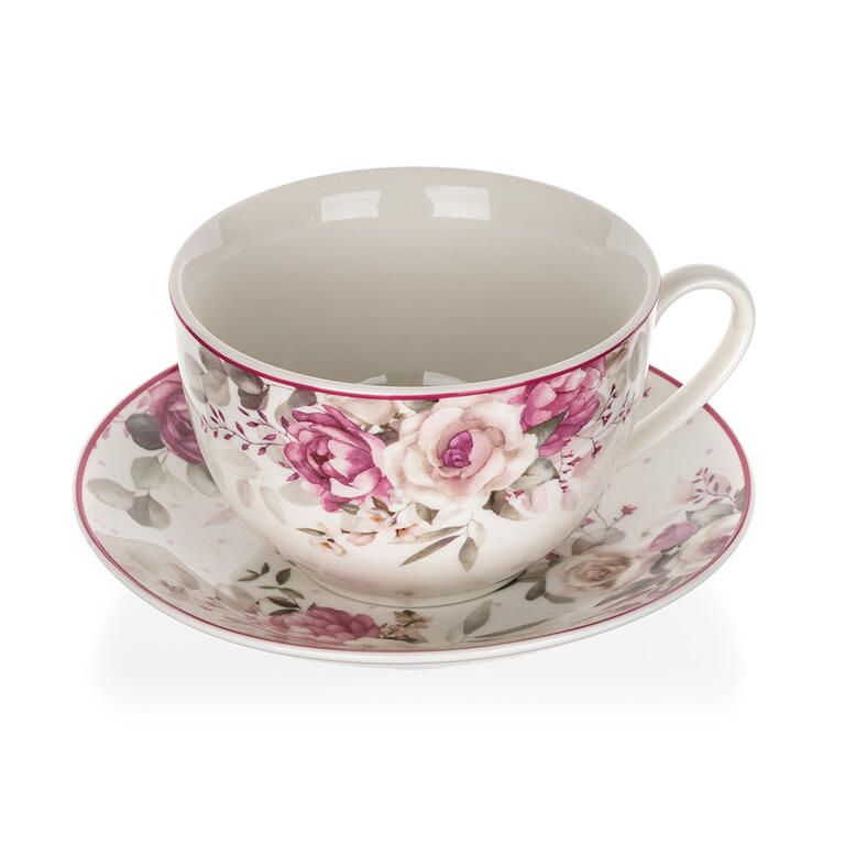 Filiżanka ceramiczna ze spodkiem ROSE 240 ml - galeria #1