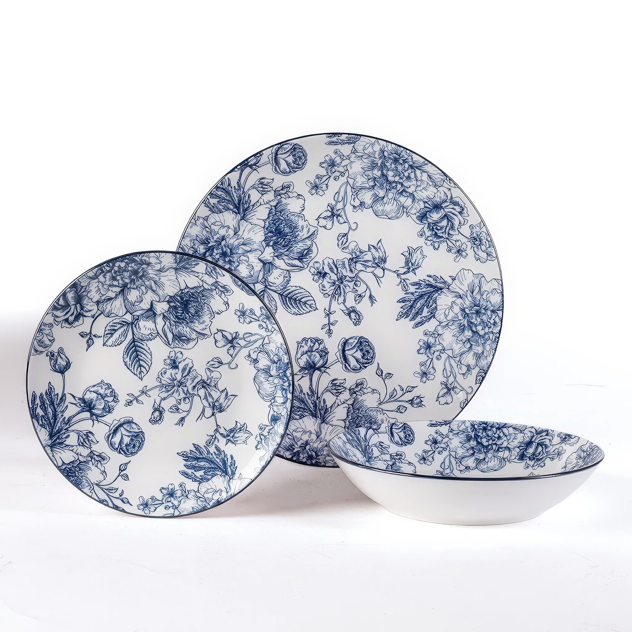 Porcelanowy zestaw talerzy GIVERNY 18 szt. - galeria #1