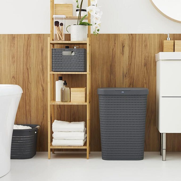 Kosz na brudną bieliznę COUNTRY antracyt, 55 l - galeria #2