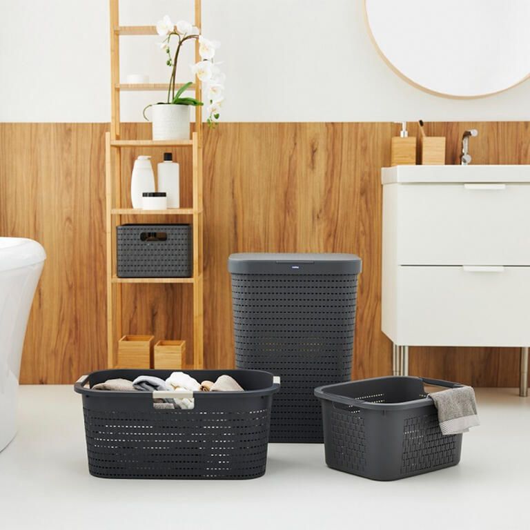 Kosz na brudną bieliznę COUNTRY antracyt, 55 l - galeria #4