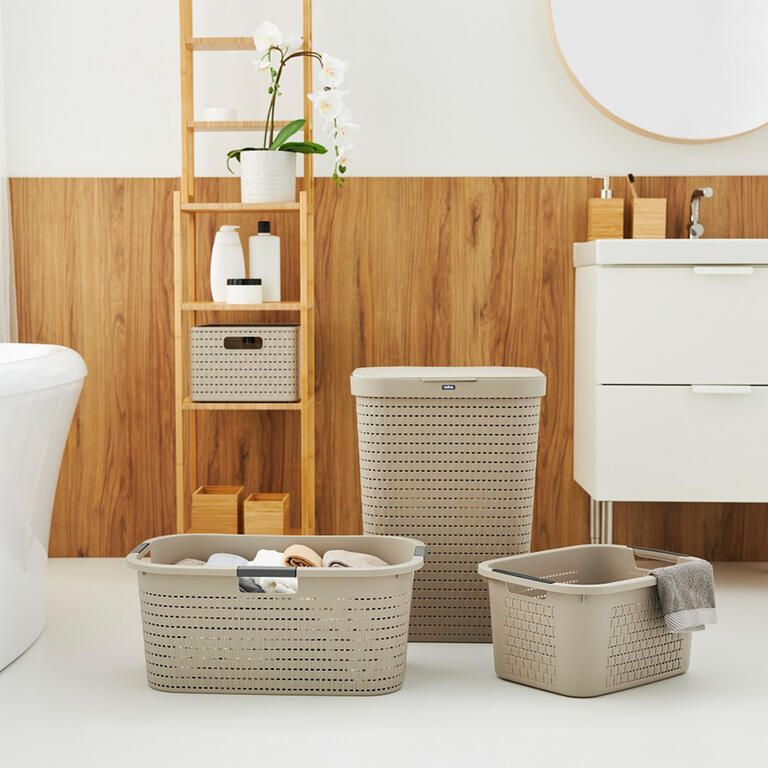 Kosz na czystą bieliznę COUNTRY cappuccino, 40 l - galeria #4