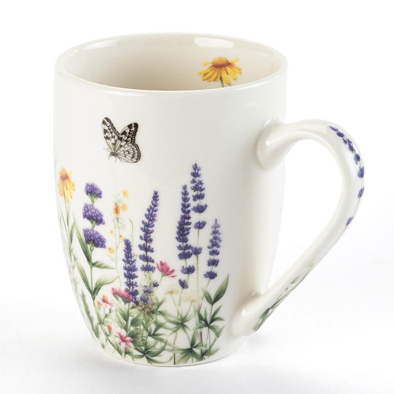 Zestaw kubków porcelanowych LAWENDA I MOTYLE w pudełku prezentowym 350 ml 2 szt. - galeria #1