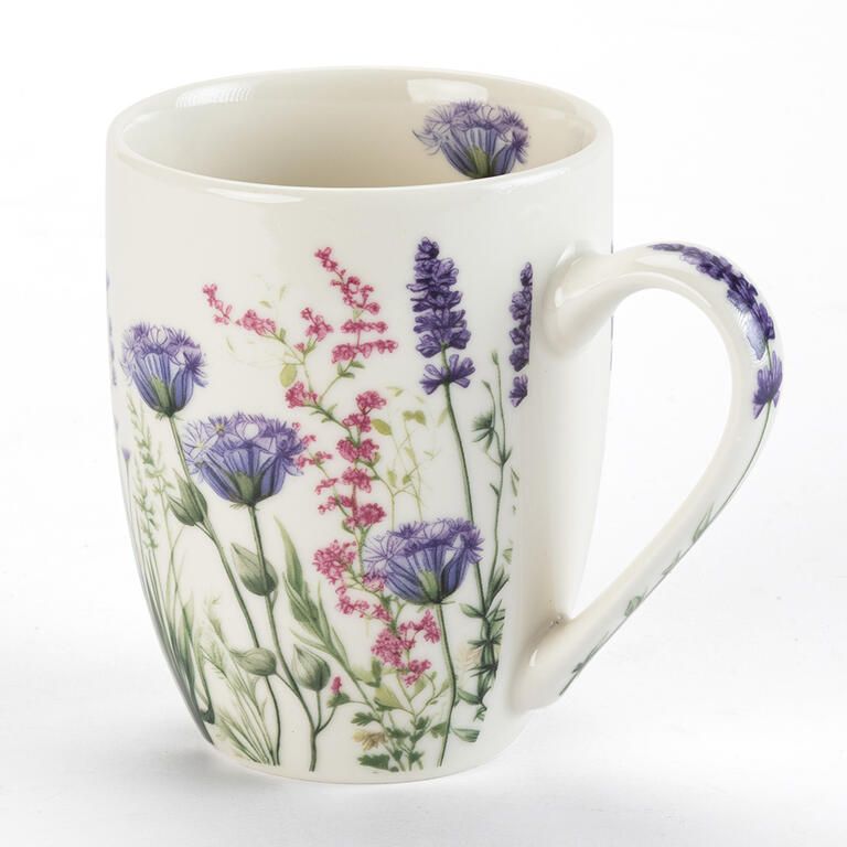 Zestaw kubków porcelanowych LAWENDOWY OGRÓD w pudełku prezentowym 350 ml 2 szt. - galeria #1