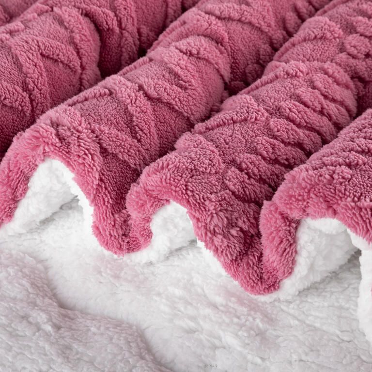 Pikowany barankowy zestaw INVERNO jeżynowy 2 szt. - galeria #3