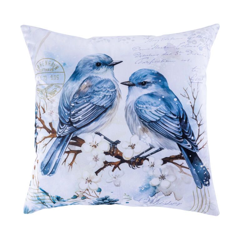 Zestaw 3 poszewek na poduszki ZIMOWE PTASZKI 45 x 45 cm - galeria #3