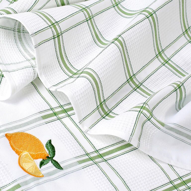 Zestaw ścierek kuchennych wafel CYTRYNA białe 45 x 70 cm 3 szt. - galeria #2