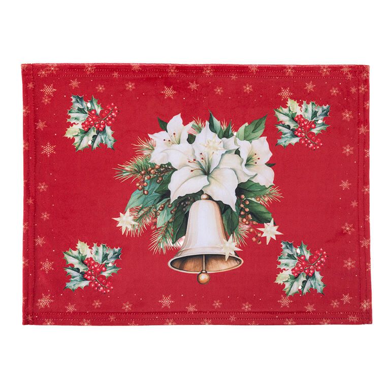 Zestaw 4 podkładek i bieżnika na stół RED POINSETTIA - galeria #3