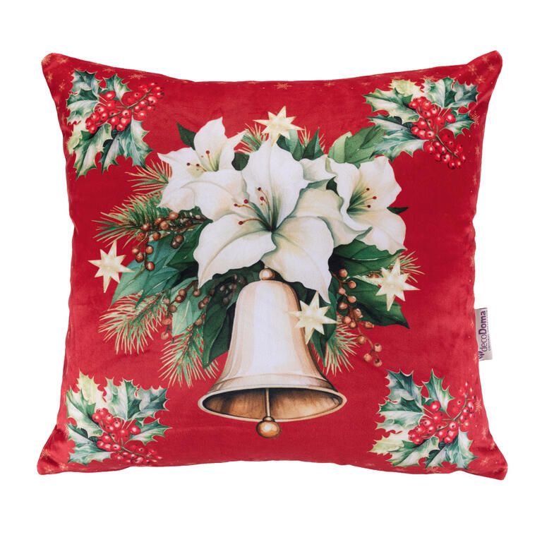 Zestaw 3 poszewek na poduszki RED POINSETTIA 45 x 45 cm - galeria #2