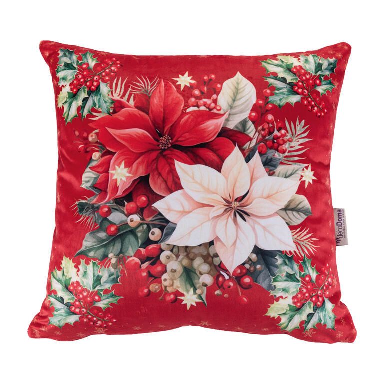 Zestaw 3 poszewek na poduszki RED POINSETTIA 45 x 45 cm - galeria #3