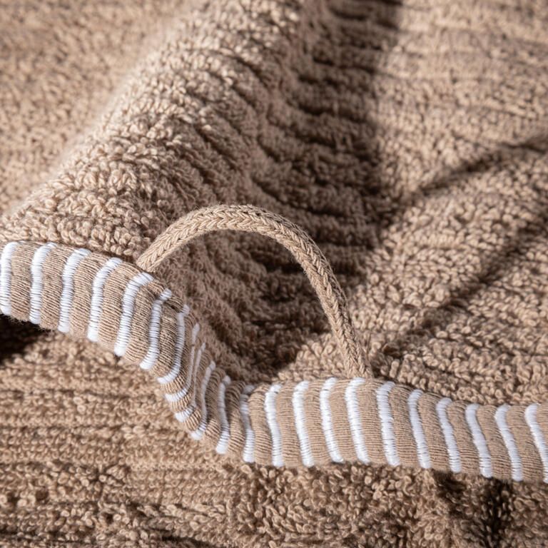 Ręcznik kąpielowy frotte TEO taupe 70 x 140 cm - galeria #2