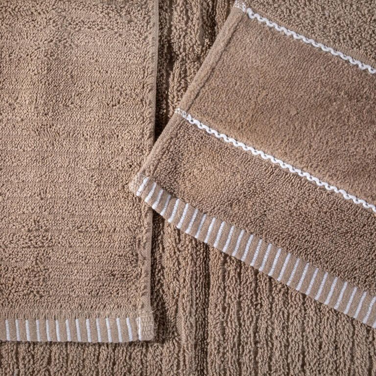 Zestaw 2 ręczników frotte TEO taupe 50 x 90 cm - galeria #2