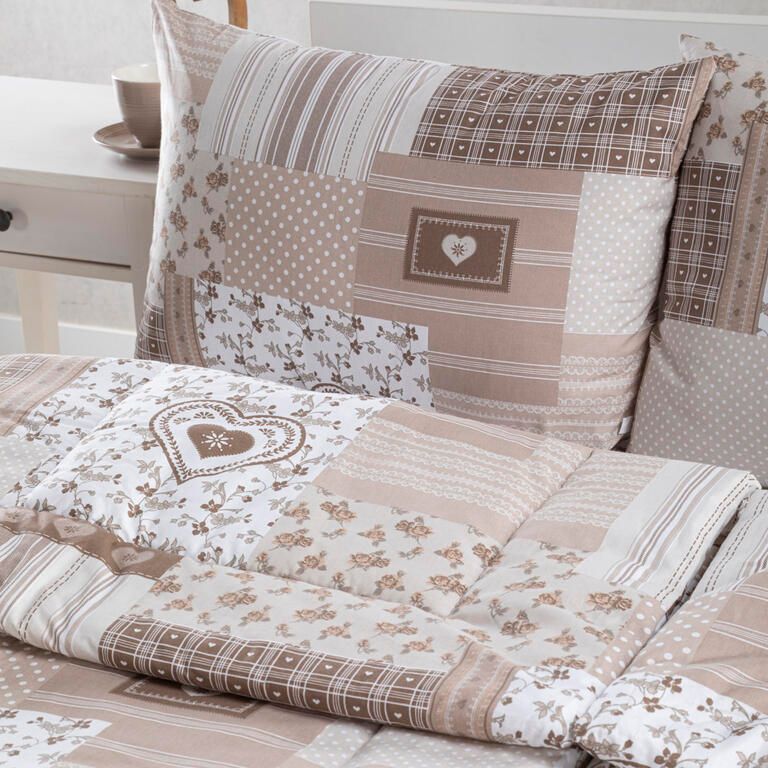 Letni zestaw kołdra i poduszka PATCHWORK, beżowy - galeria #3