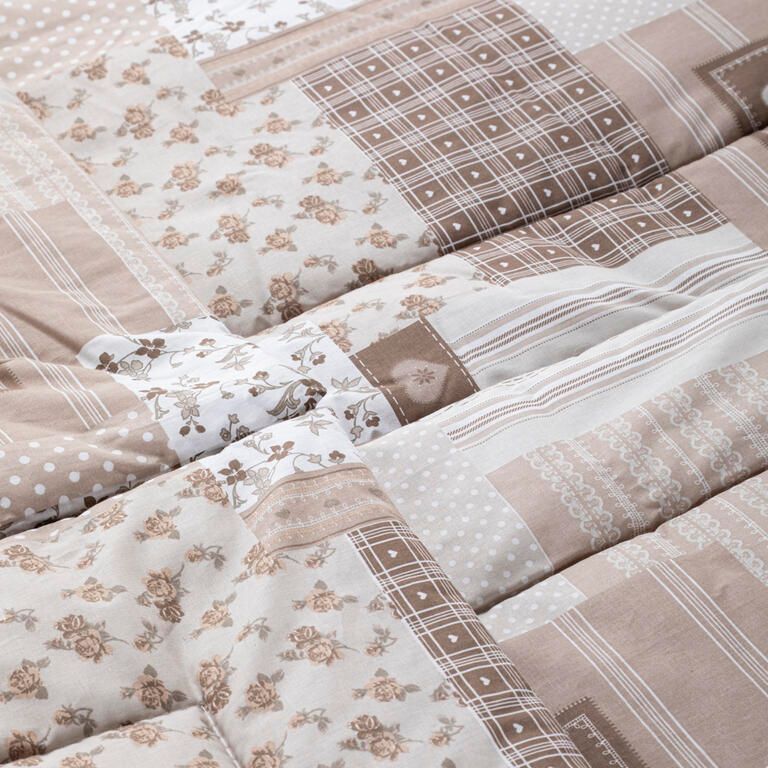 Letni zestaw kołdra i poduszka PATCHWORK, beżowy - galeria #2