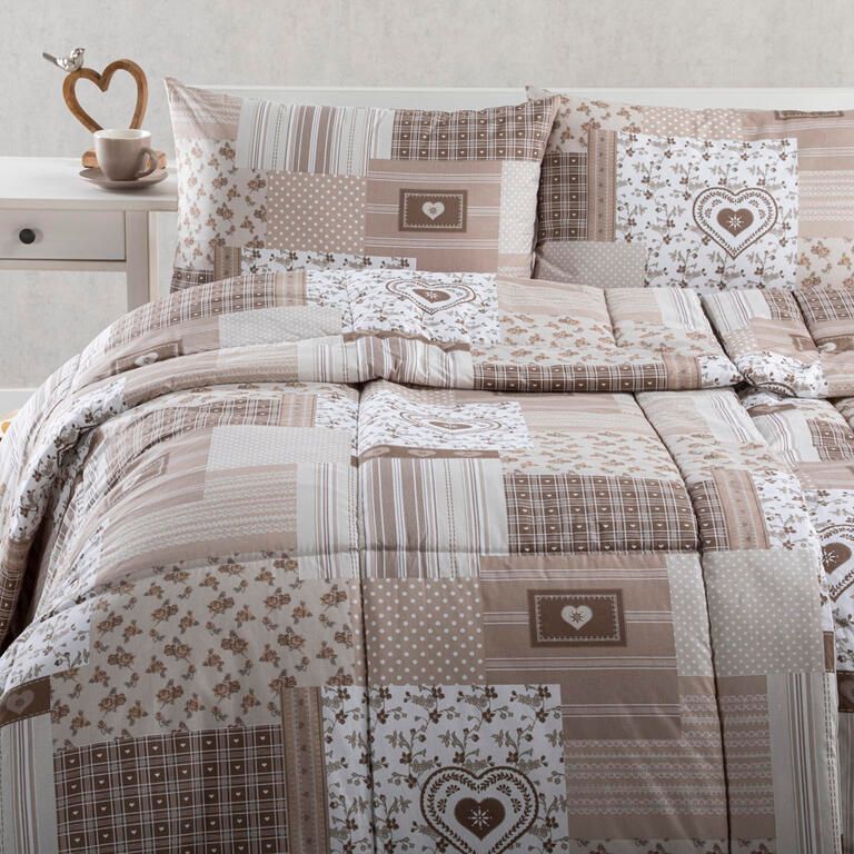 Letni zestaw kołdra i poduszka PATCHWORK, beżowy - galeria #4