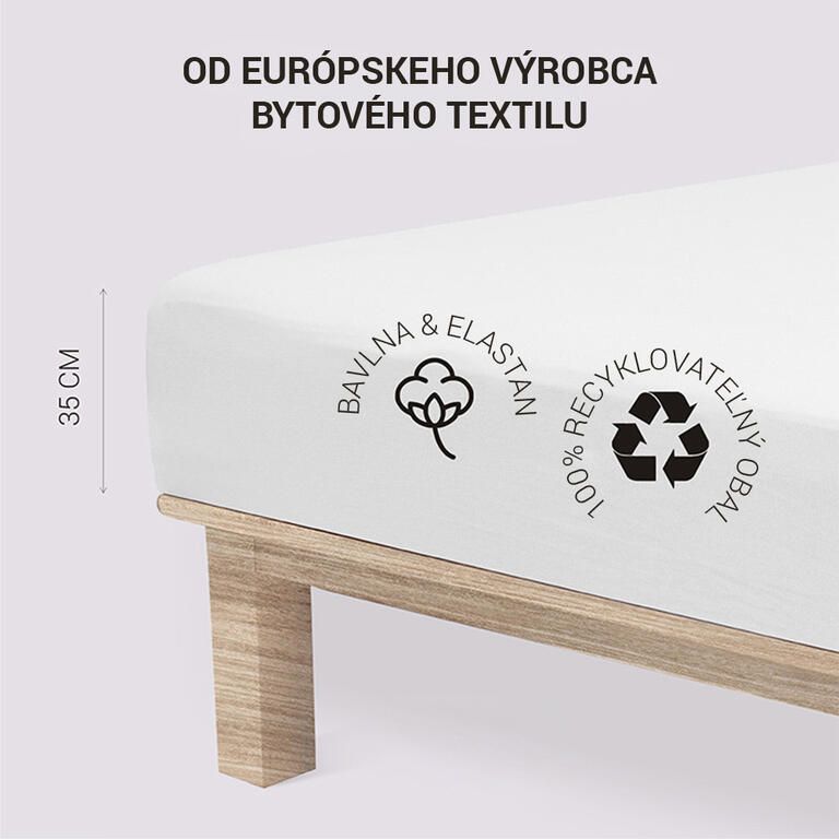 Napinane prześcieradło Jersey z elastanem białe - galeria #2