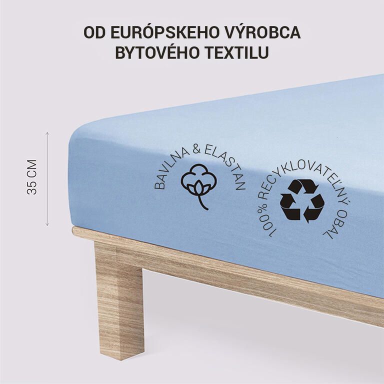Napinane prześcieradło Jersey z elastanem niebieskie - galeria #2
