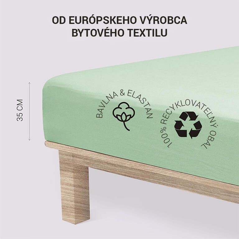 Napinane prześcieradło Jersey z elastanem zielone - galeria #2