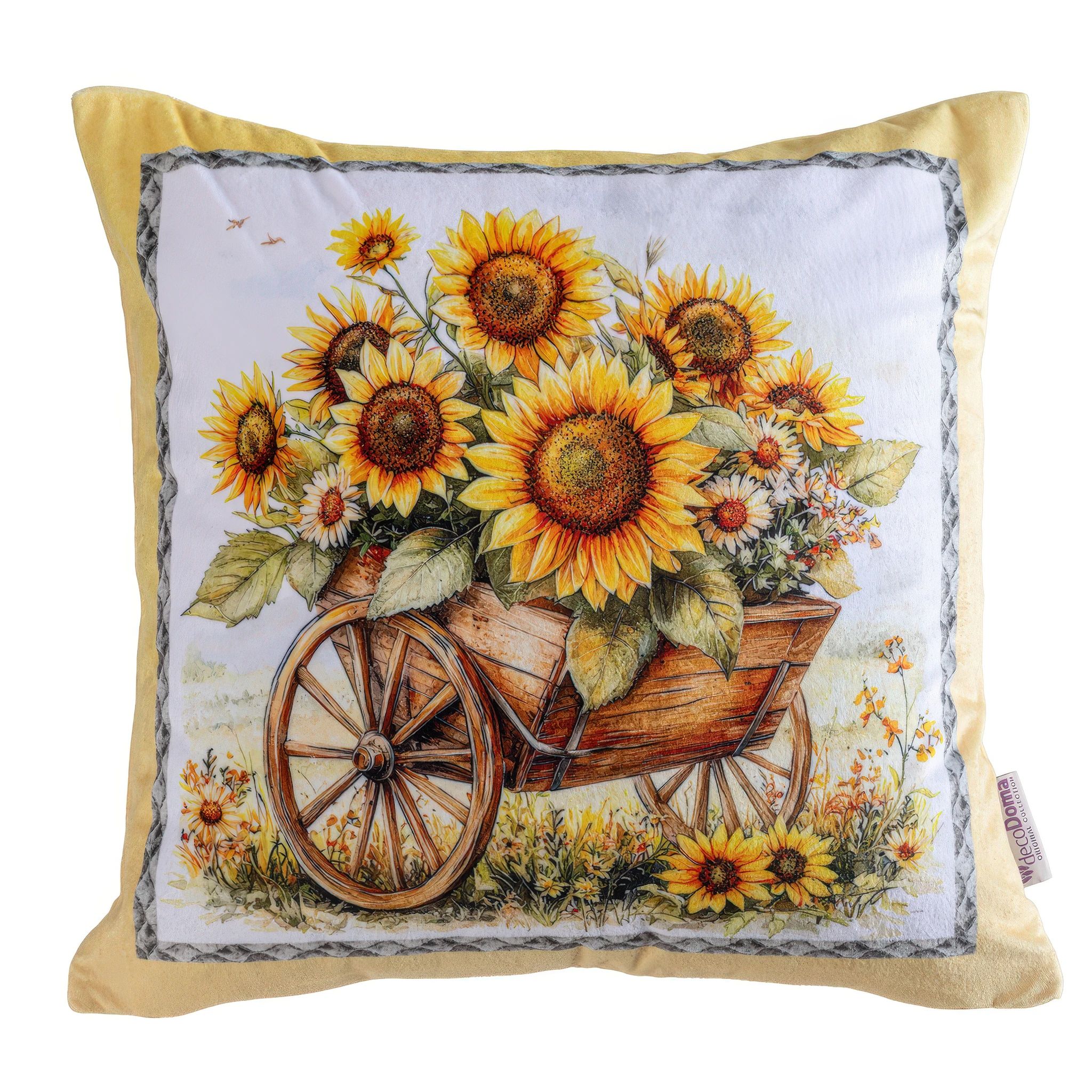 Zestaw 3 poszewek na poduszki SUNFLOWERS 45 x 45 cm - galeria #1